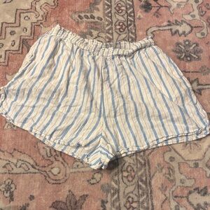 Aerie Blue and White Striped Summer Shorts, size Medium